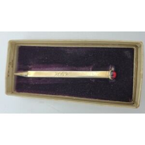 Mechanical Pencil Tie Clip Anson Red Stone Vintage with Original Box READ
